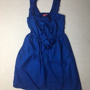 XS Elle Royal Blue Above Knee Ruffled Dress